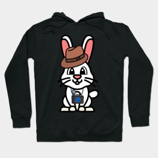 Funny bunny is holding a camera Hoodie